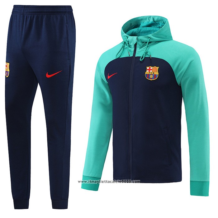 Tuta da Track con Capucha FC Barcellona 2022 2023 Verde e Blu